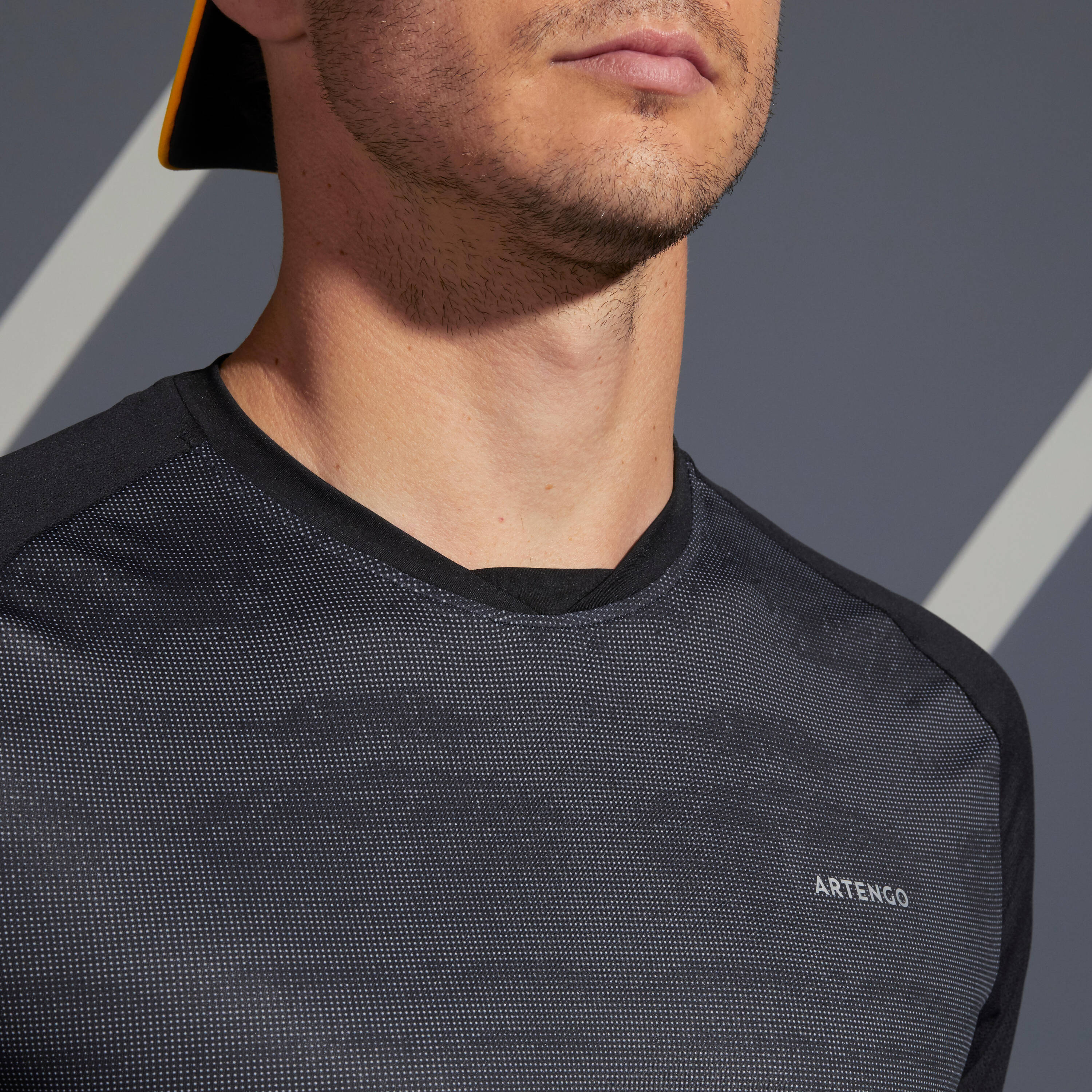 Men's Tennis T-Shirt TTS 500 Dry - Black Graph -  5
