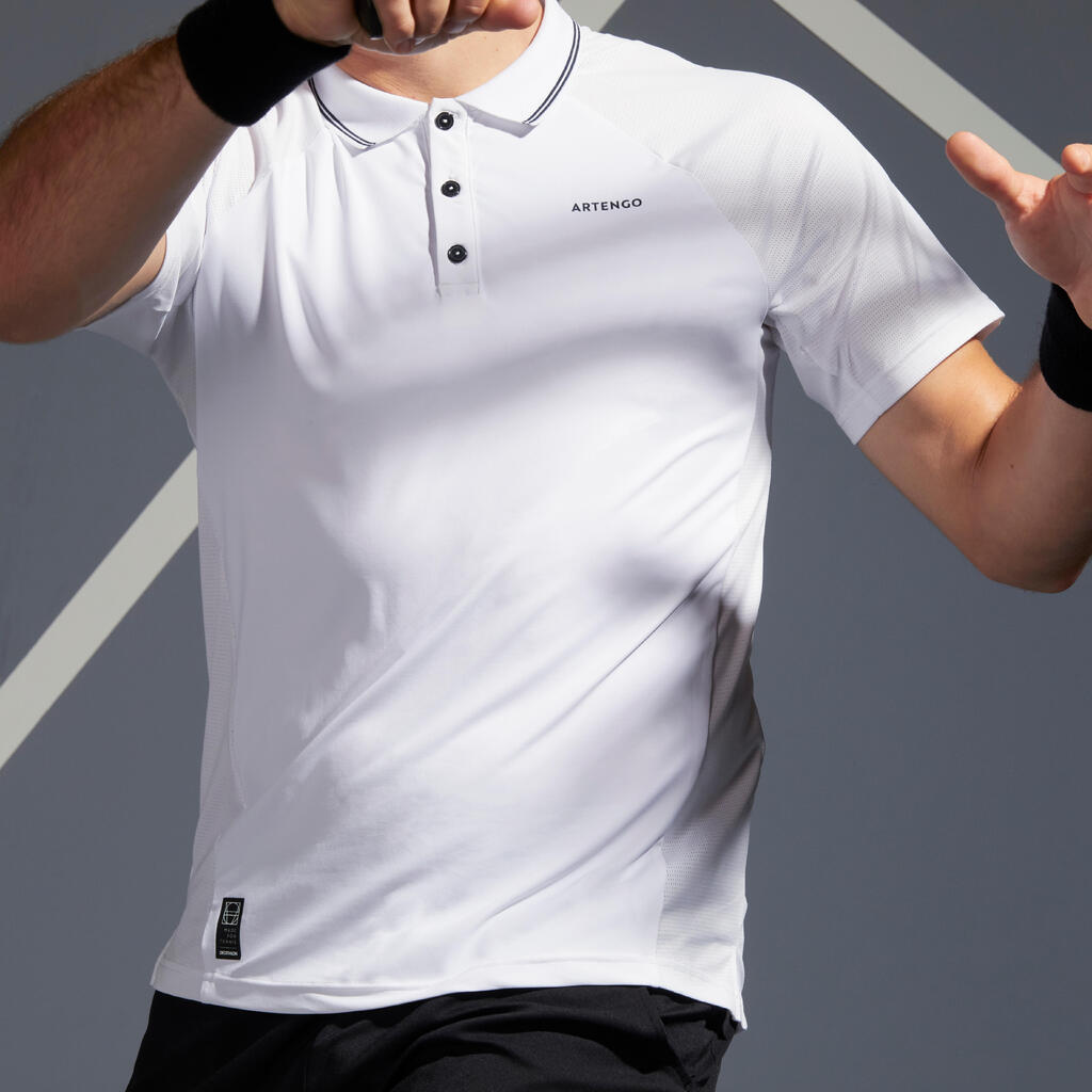 Men's Tennis Polo Shirt TPO 500 Dry - White