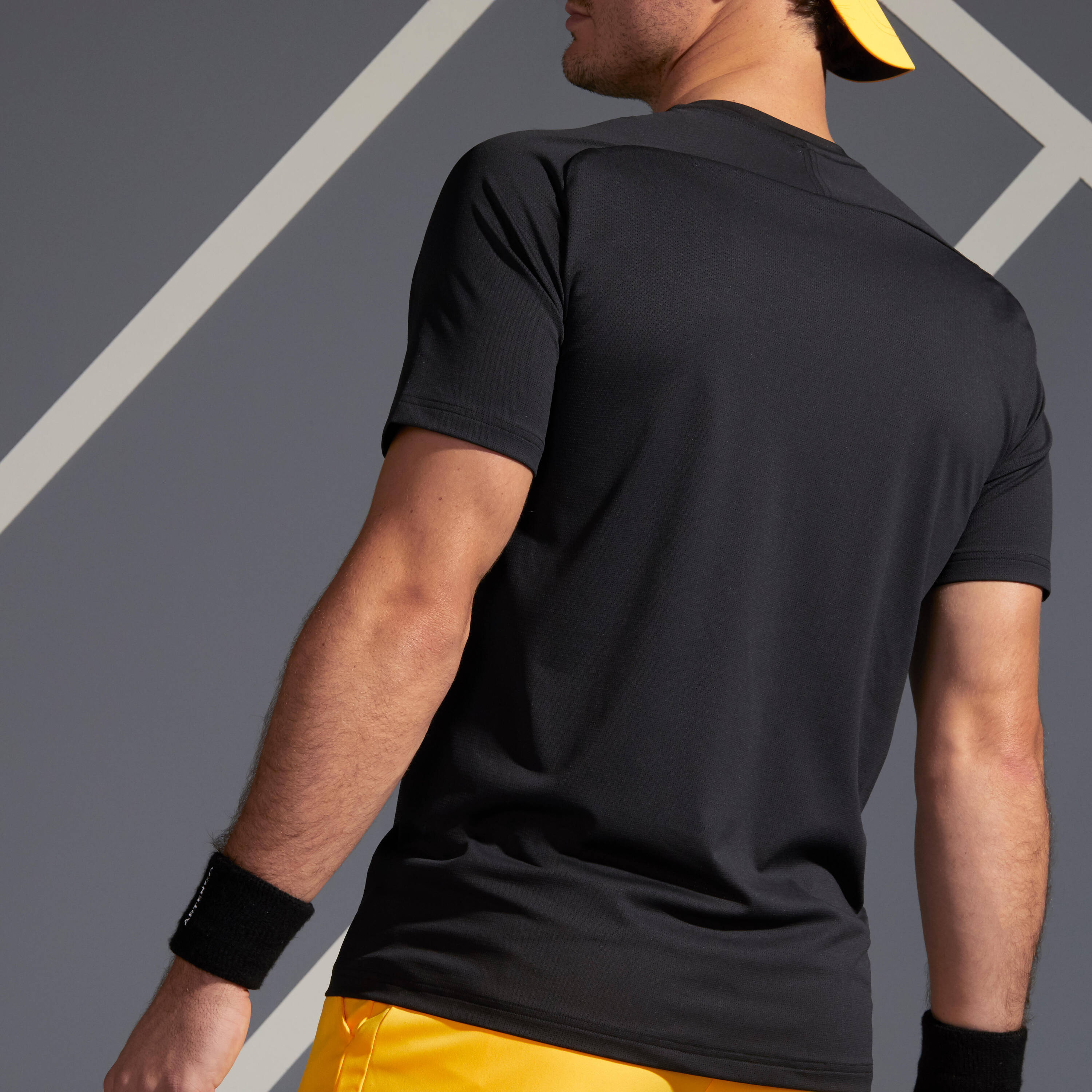 Men's Tennis T-Shirt TTS 500 Dry - Black Graph -  3