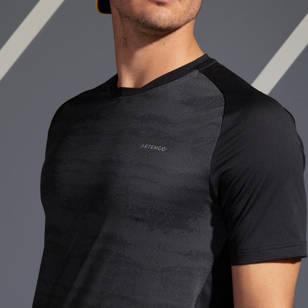 Tennis T-Shirt Herren TTS 500 DRY schwarz/grau