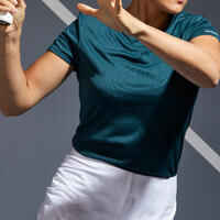 Tennis T-Shirt Damen - Dry Essentiel 100 dunkelgrün