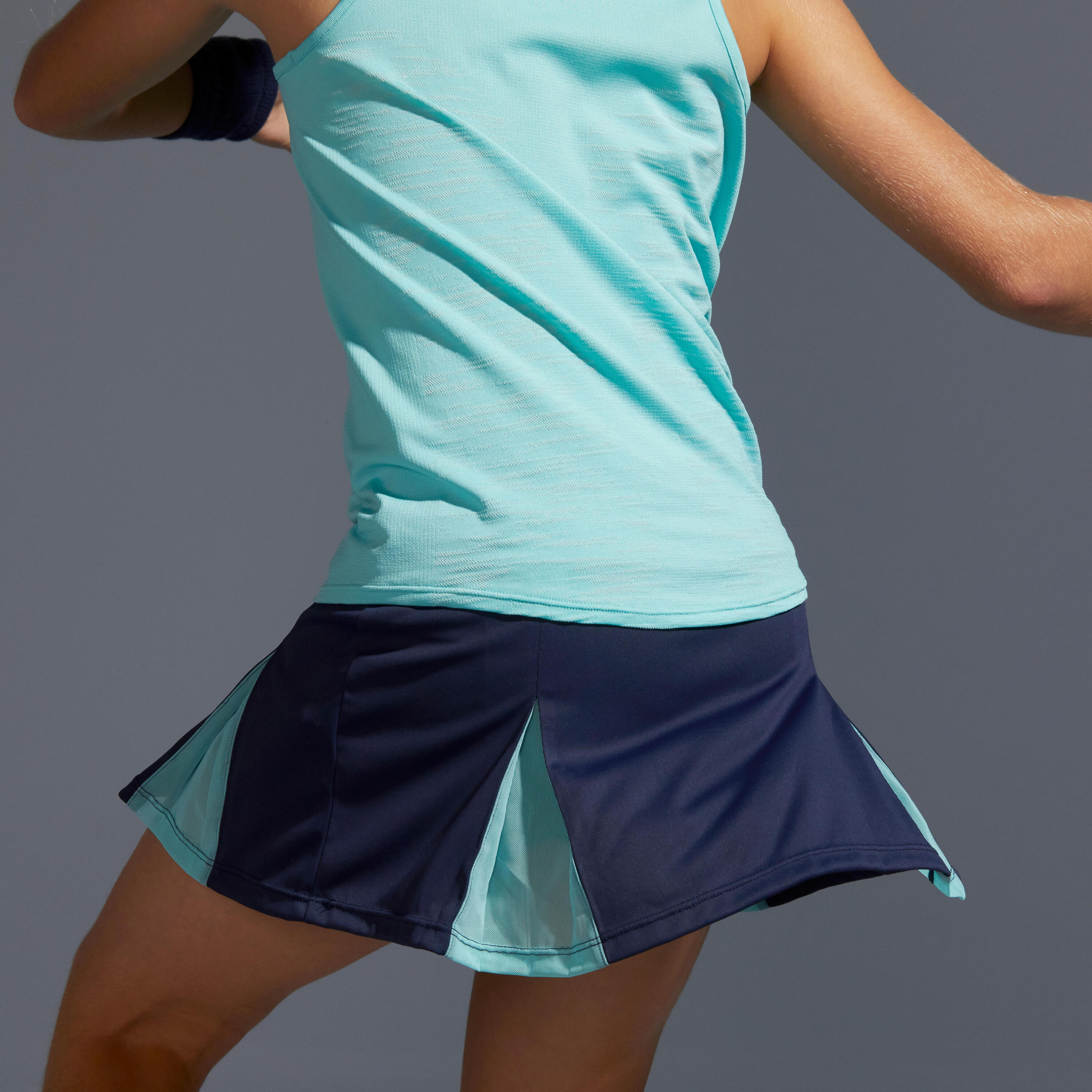 900 Girls' Skirt - Navy/Turquoise 8/13