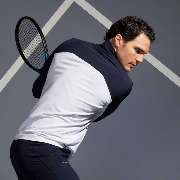 Men's Tennis Jacket Essential - Blue/White