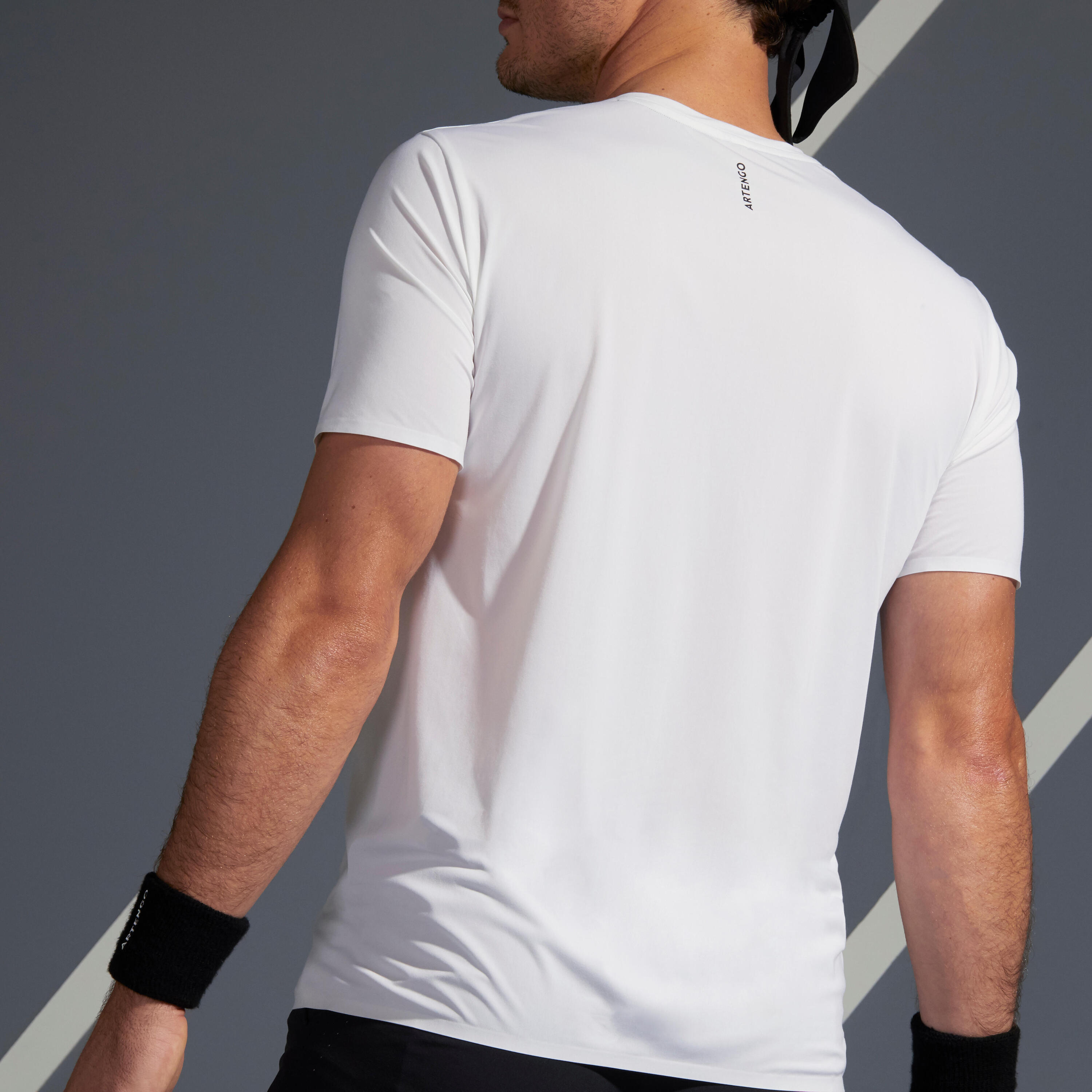 Men's Tennis T-Shirt TTS 900 Light - White/Black 5/12