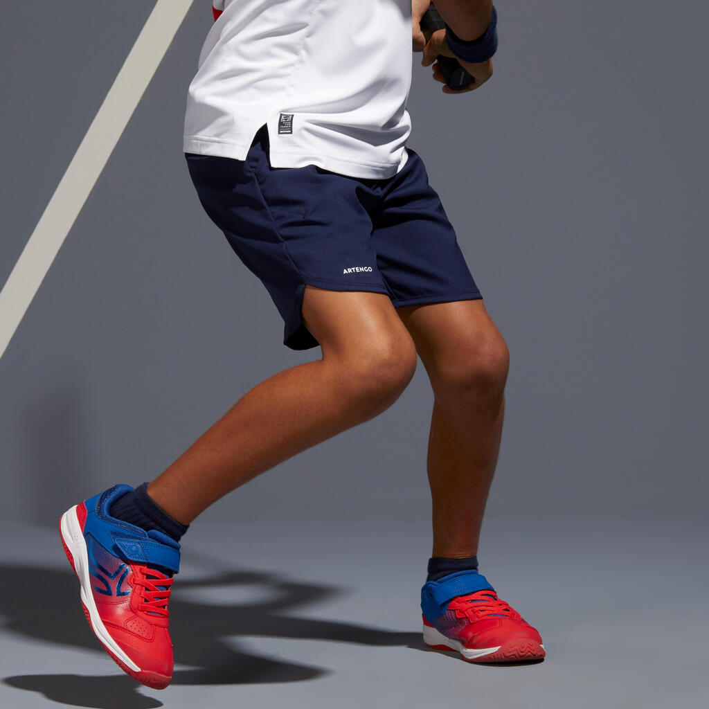 ŠORTS ZA TENIS TSH500 ZA DEČAKE - PLAVI NA KVADRATIĆE
