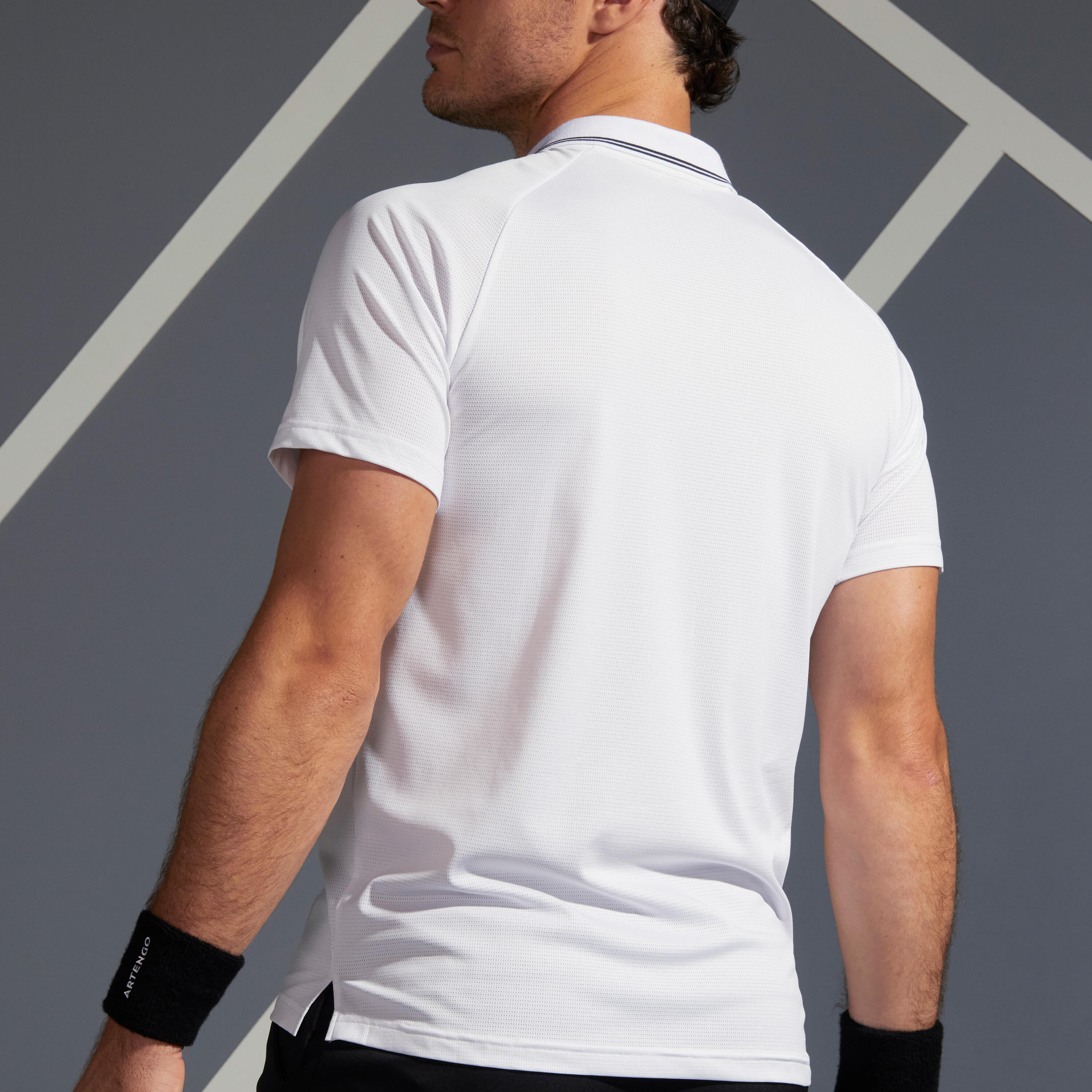 Men's Tennis Polo Shirt TPO 500 Dry - White 4/11
