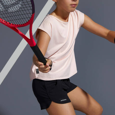 Celana Pendek Tenis Anak Perempuan TSH500 - Hitam