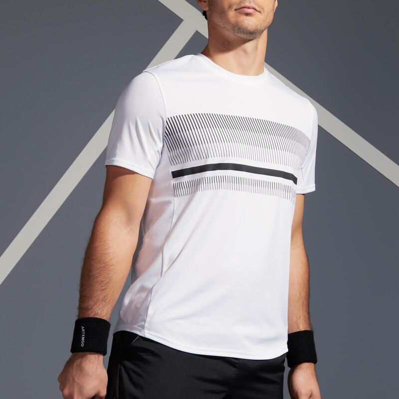 Pánské tenisové tričko TTS100 bílé