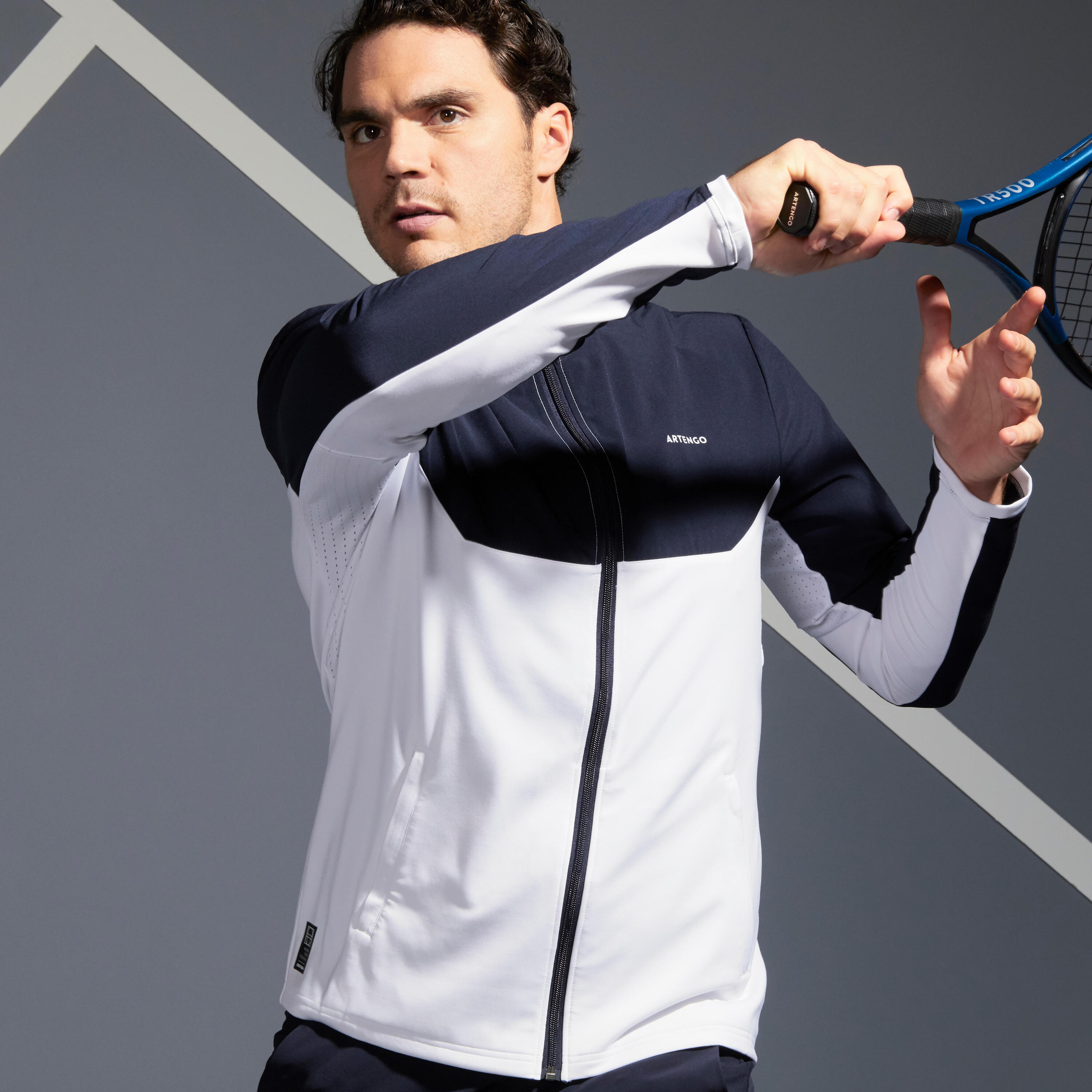 Men's Tennis Jacket Essential - Blue/White 6/10