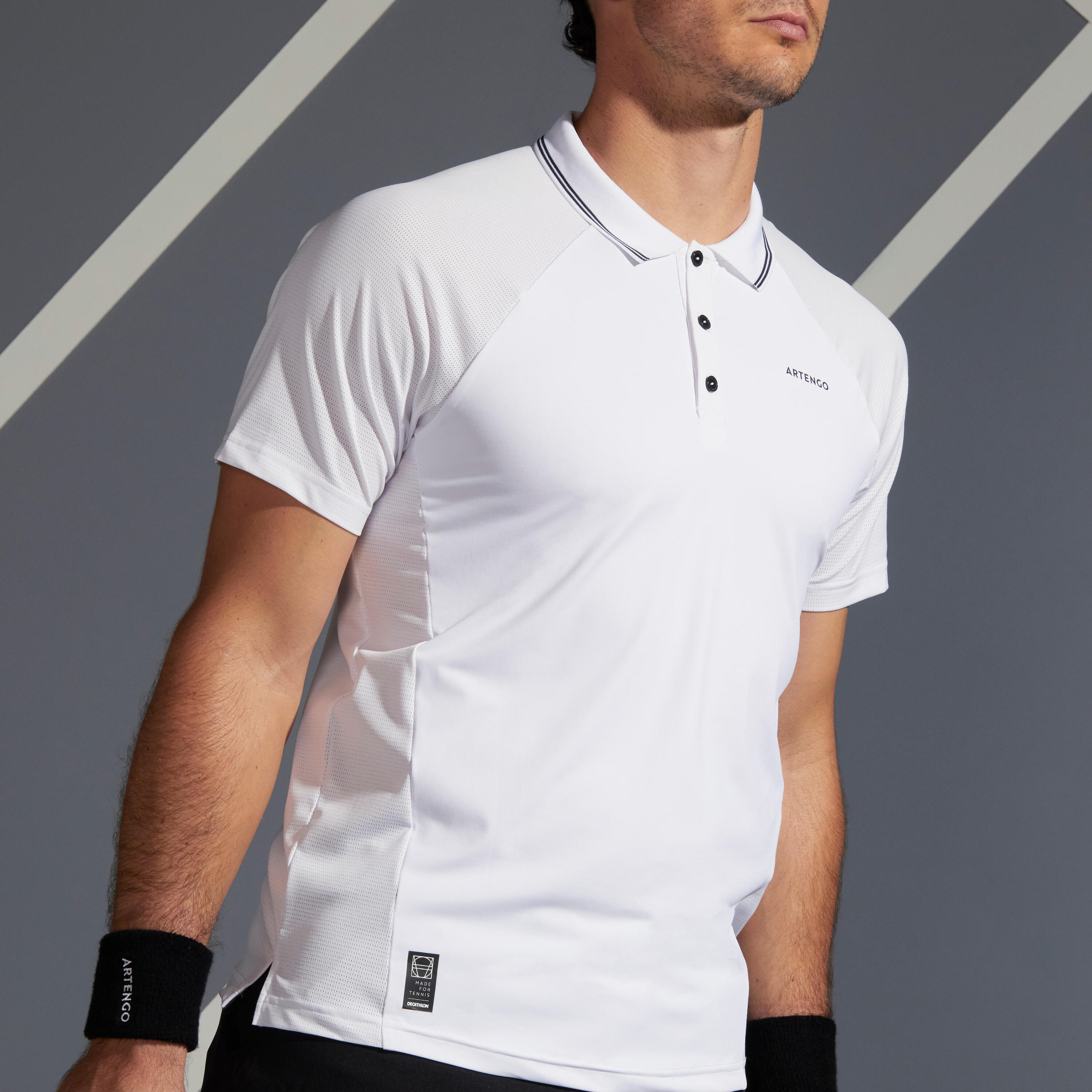 Men's Tennis Polo Shirt TPO 500 Dry - White 3/11