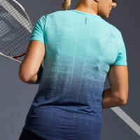 Tennis T-Shirt TS Damen Light 990 marineblau/türkis