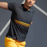Tennis T-Shirt Herren TTS900 Light grau/gelb