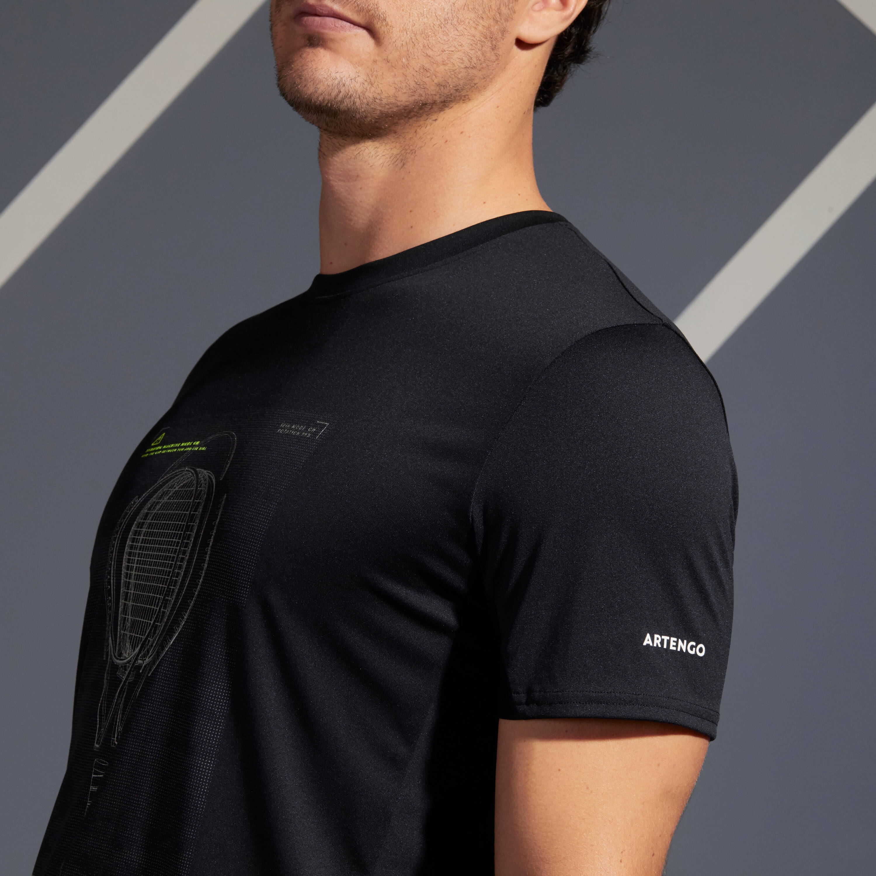 Men Tennis T-Shirt TTS100 Black -  4