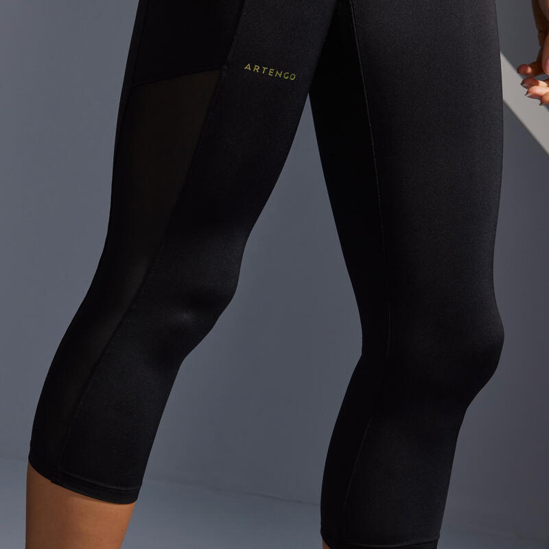 Legging tennis court dry femme - Corsaire dry HIP BALL noir