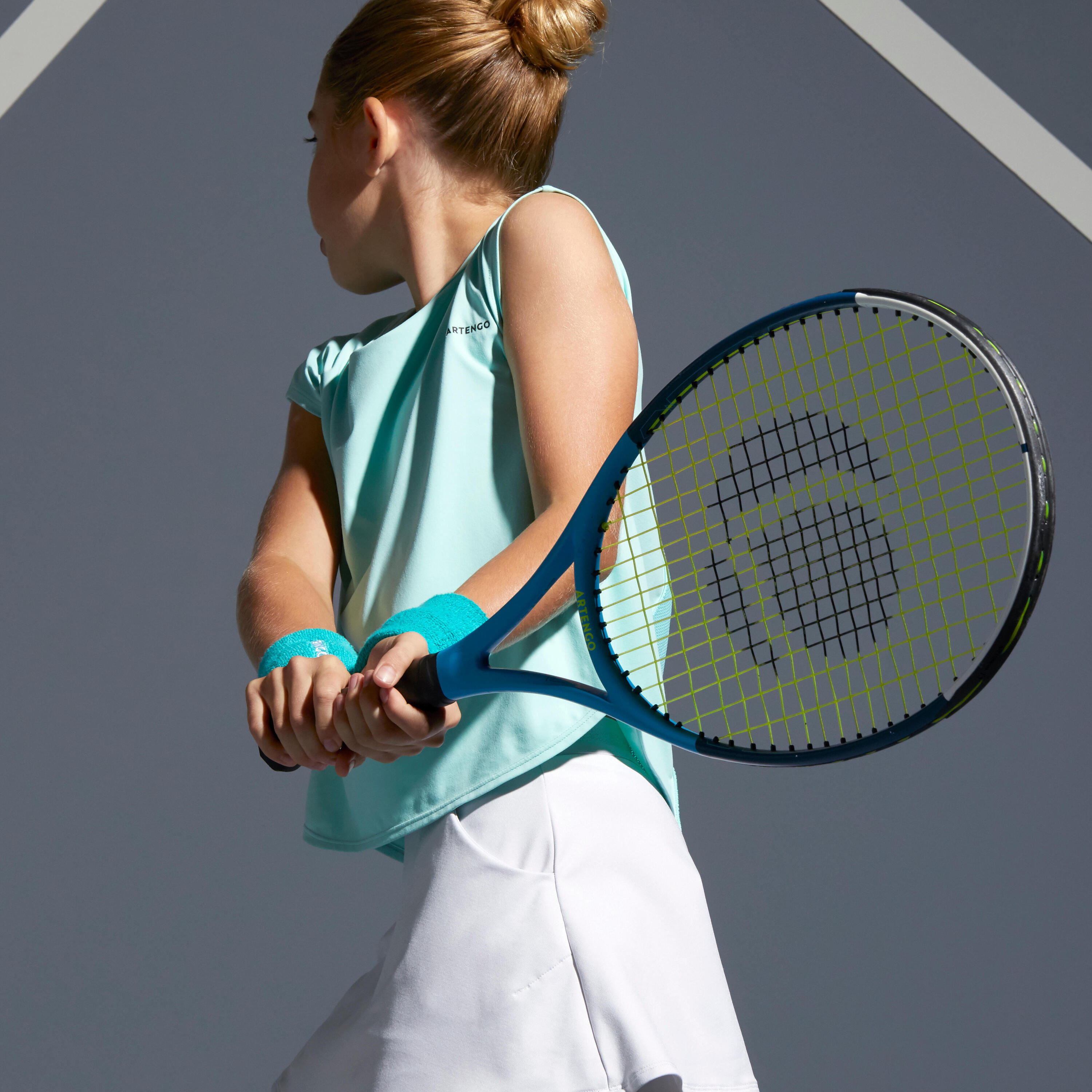 Girls' T-Shirt 500 - Turquoise 10/16