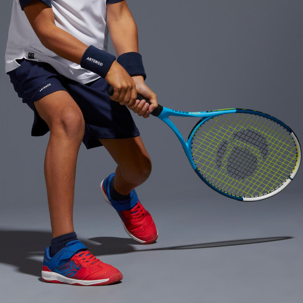 ŠORTS ZA TENIS TSH500 ZA DEČAKE - PLAVI NA KVADRATIĆE