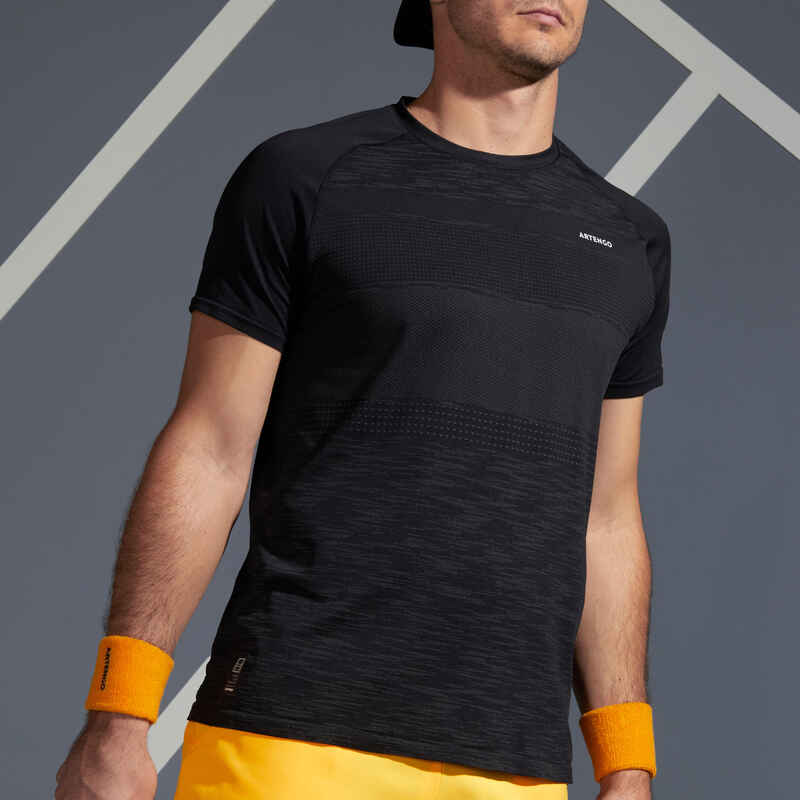 Tennis T-Shirt Herren TTS Soft Plus schwarz