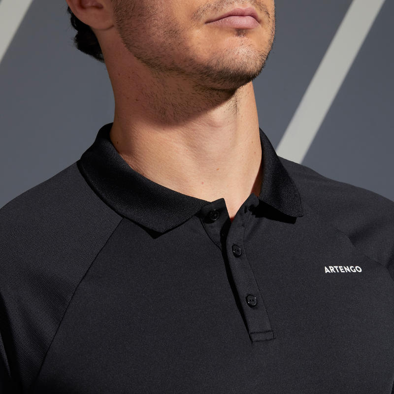 Men's Tennis Polo Shirt TPO 500 Dry - Black