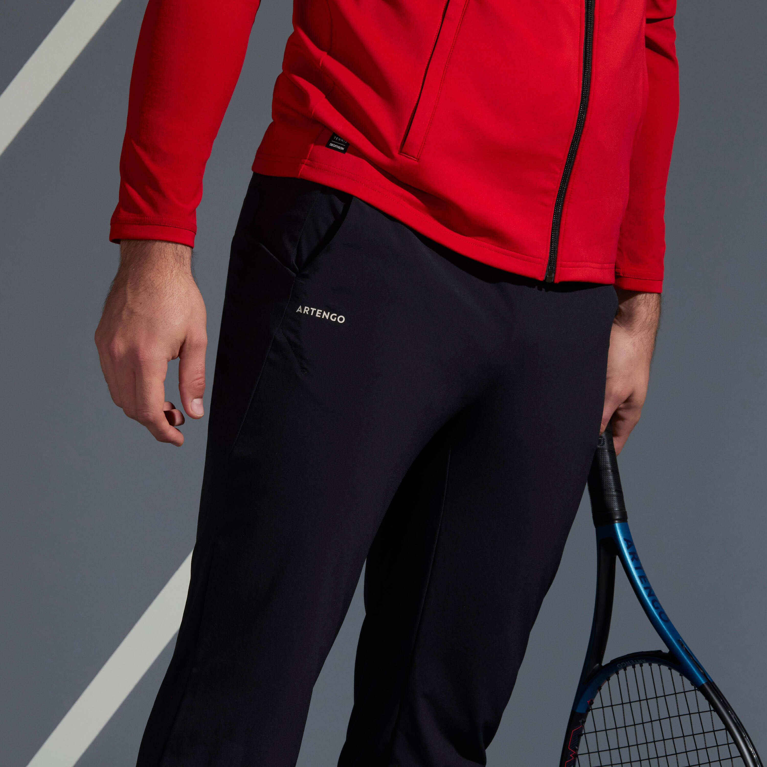 Men Tennis Pant Dry 500 Black -  1