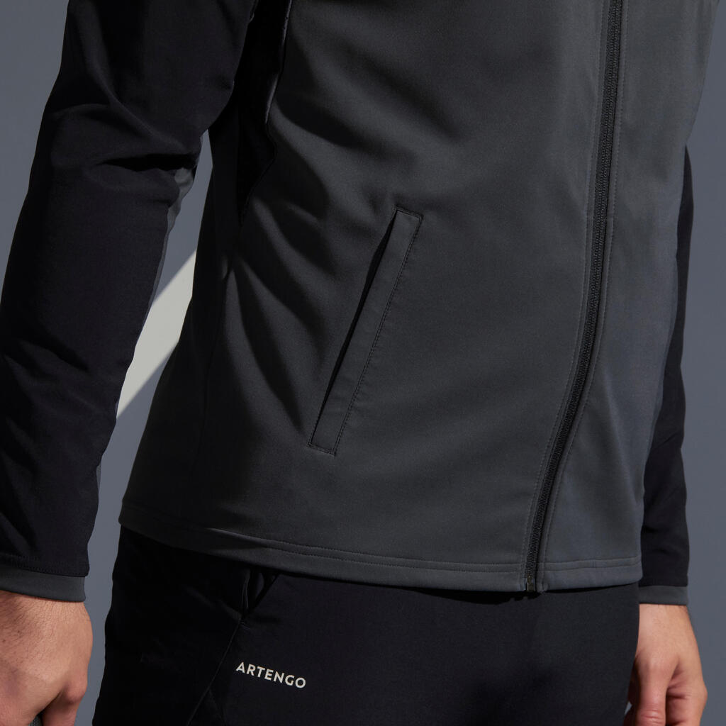 Men's Tennis Jacket TJA 500 - Black/Grey