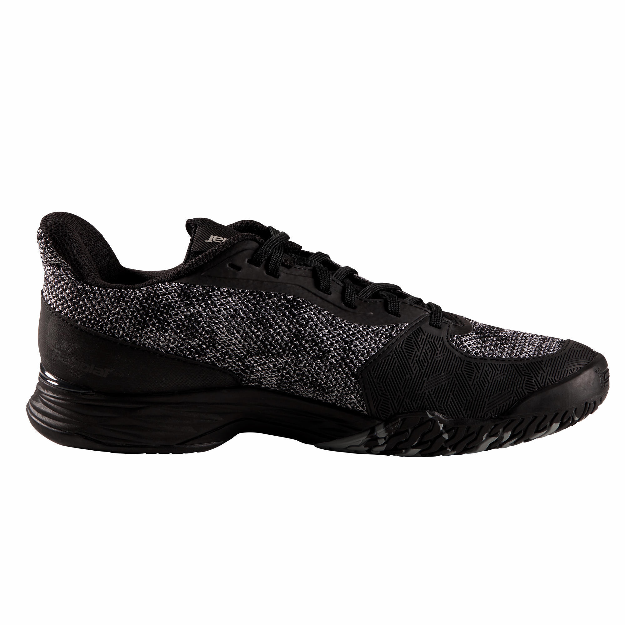 black and grey tennis shoes