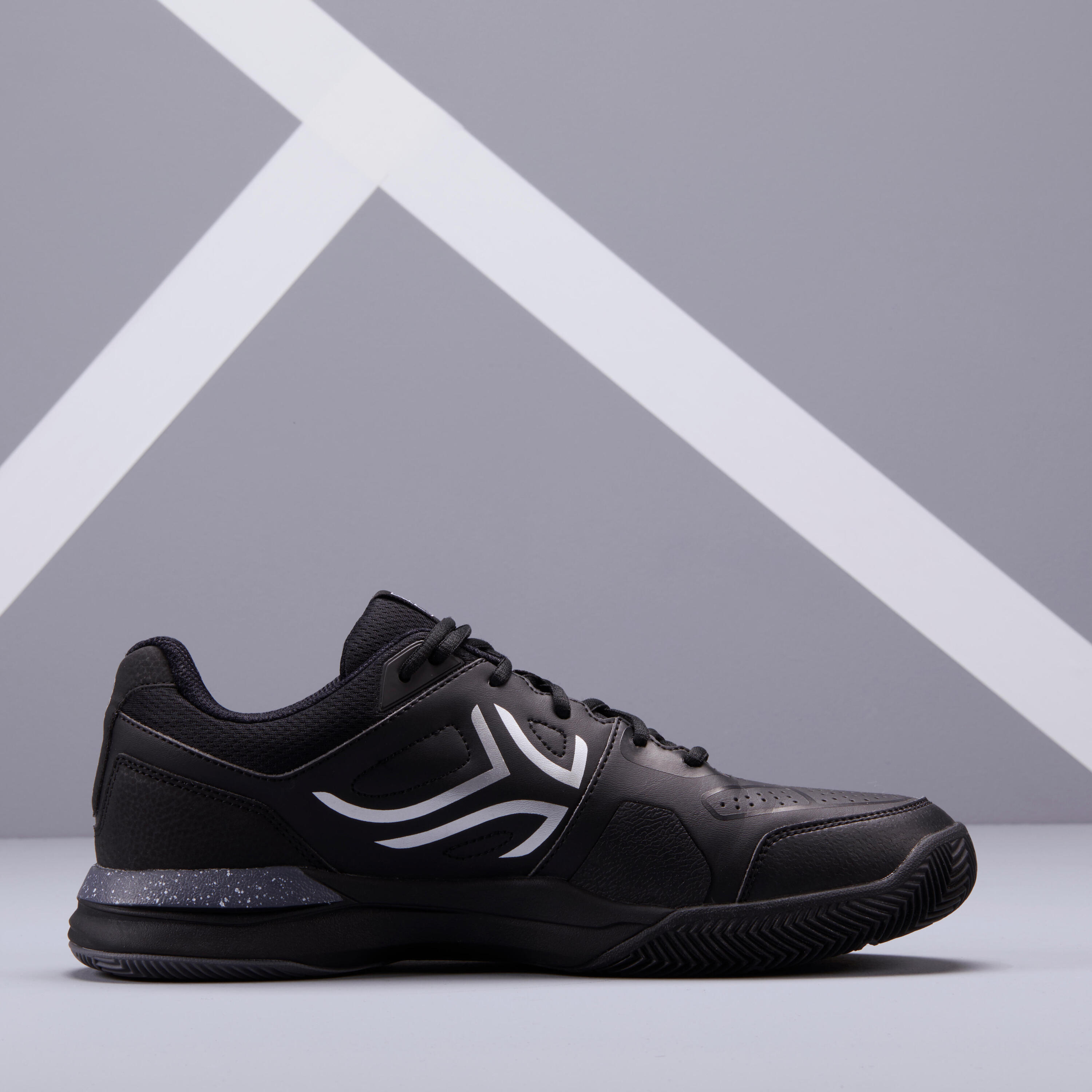 Men's Clay Court Tennis Shoes TS 500 - Black/Grey 2/8