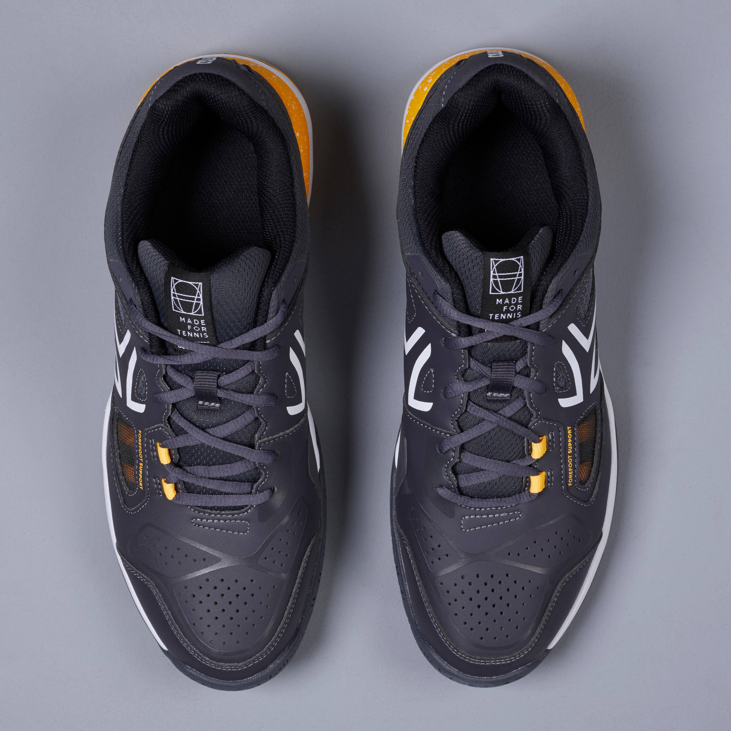 Men's Multi-Court Tennis Shoes TS500 - Grey/Yellow -  5