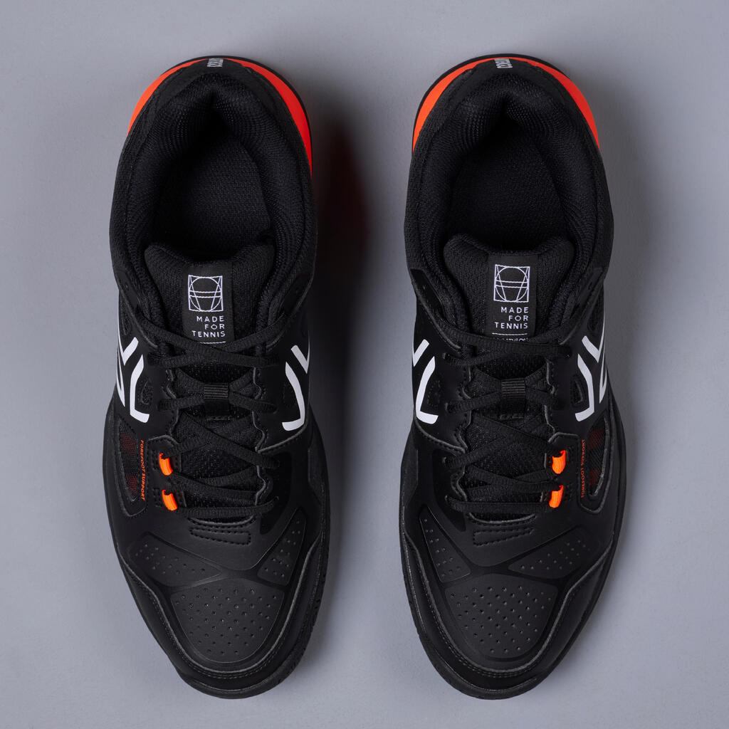 CHAUSSURES DE TENNIS HOMME TS500 NOIR ORANGE MULTI COURT