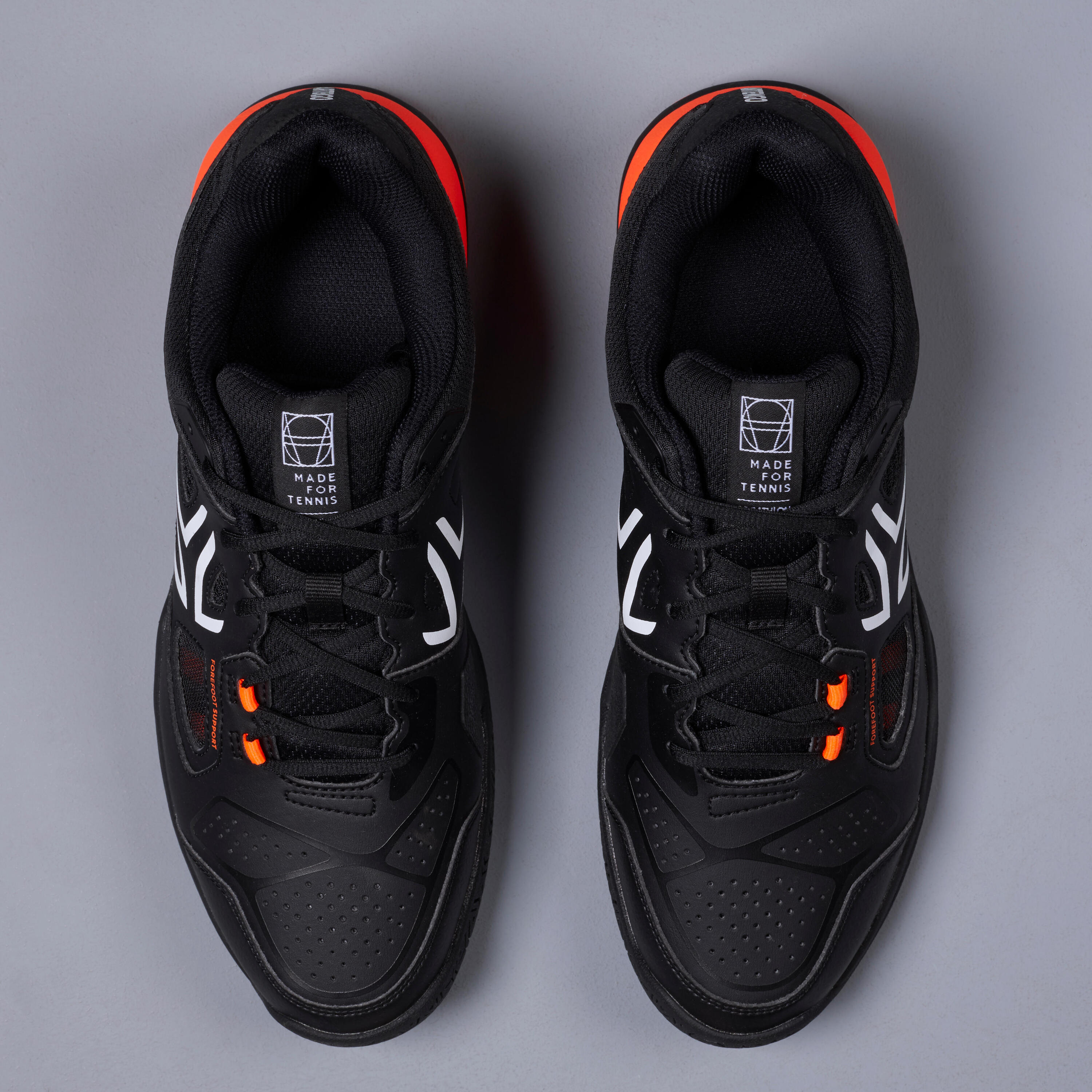 TS500 Multicourt Tennis Shoes - Black/Orange 5/8
