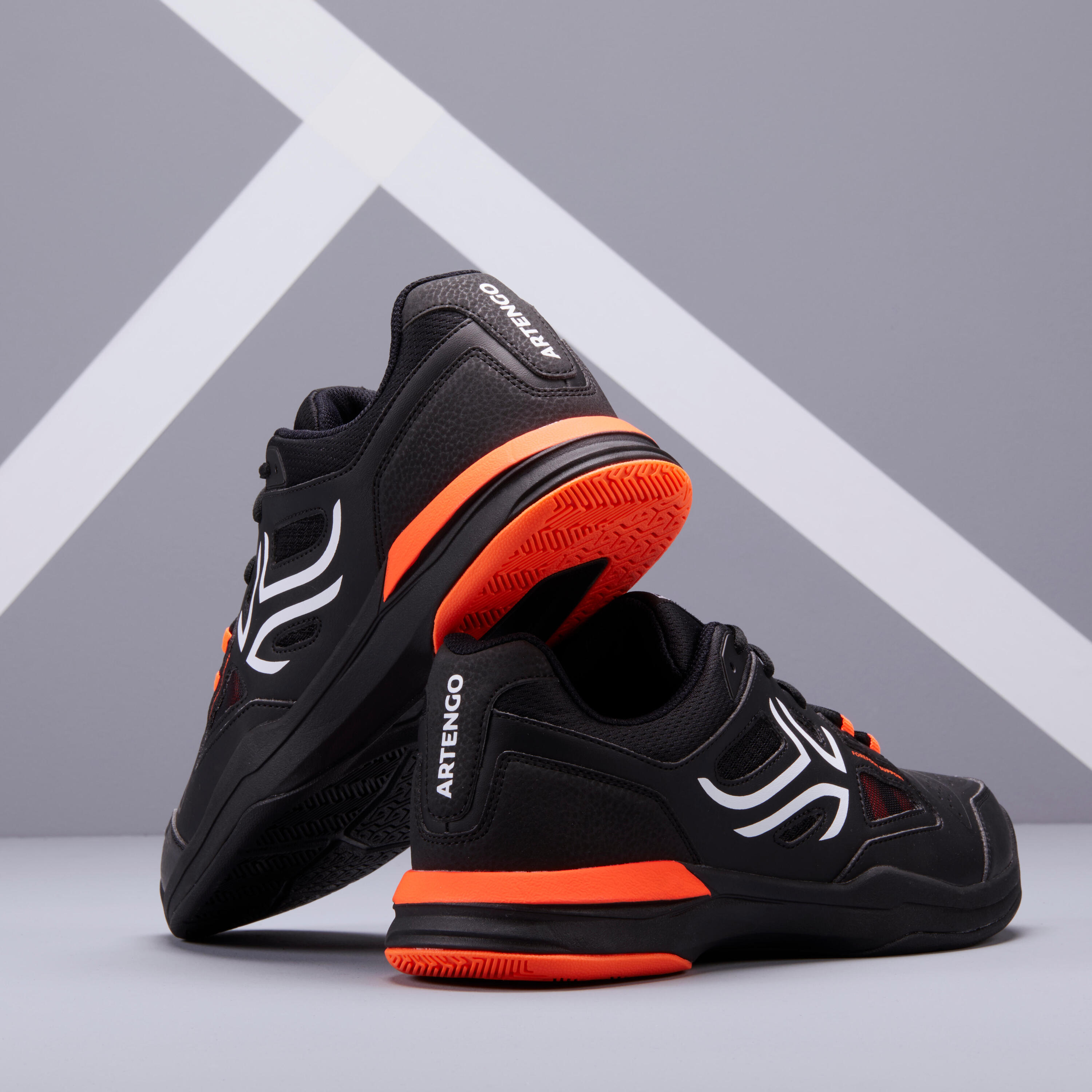 TS500 Multicourt Tennis Shoes - Black/Orange 7/8