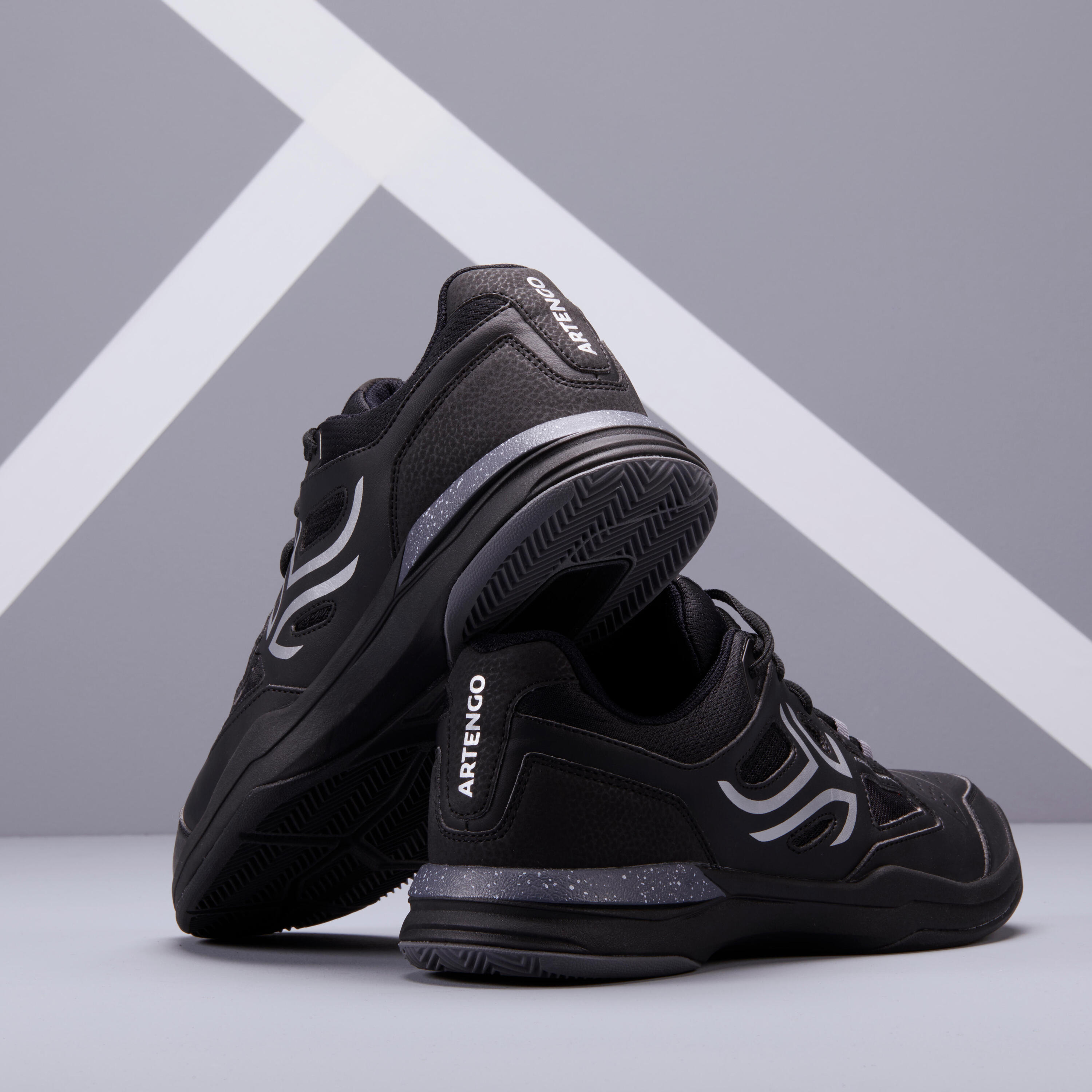 Men's Clay Court Tennis Shoes TS 500 - Black/Grey 7/8