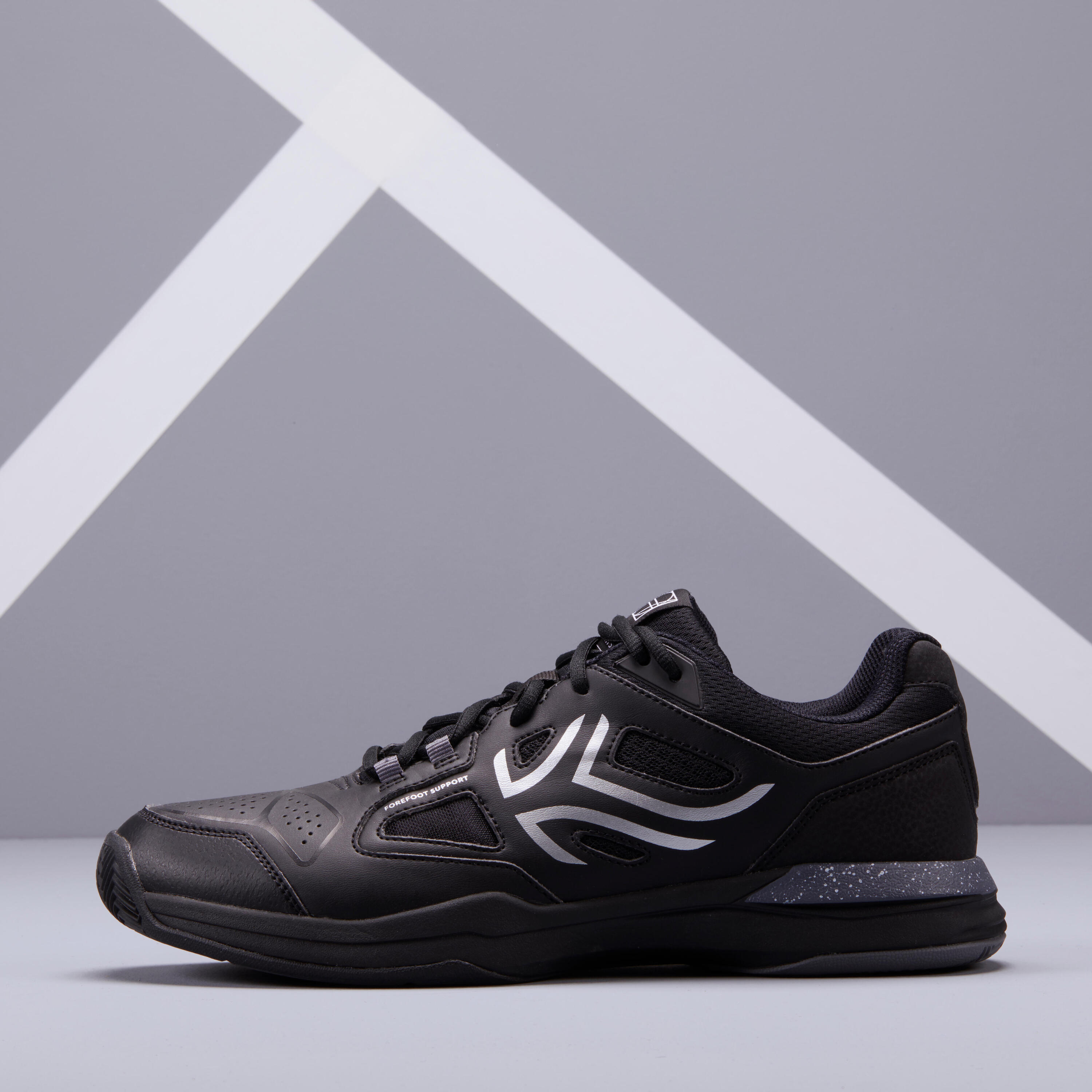 Men's Clay Court Tennis Shoes TS 500 - Black/Grey 3/8