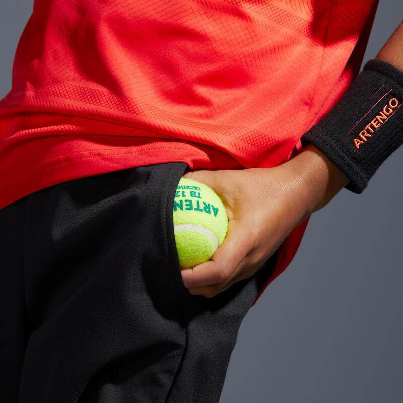 Tennisshort voor jongens TSH500 zwart