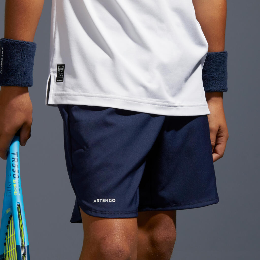 Short de tennis garcon - TSH500 bleu marine