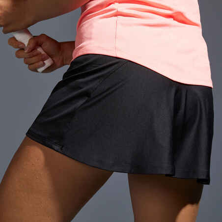 Women's Tennis Quick-Dry Skirt Essential 100 - Black