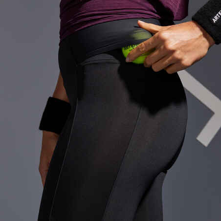 Women's Tennis Quick-Dry Cropped Leggings Hip Ball - Black