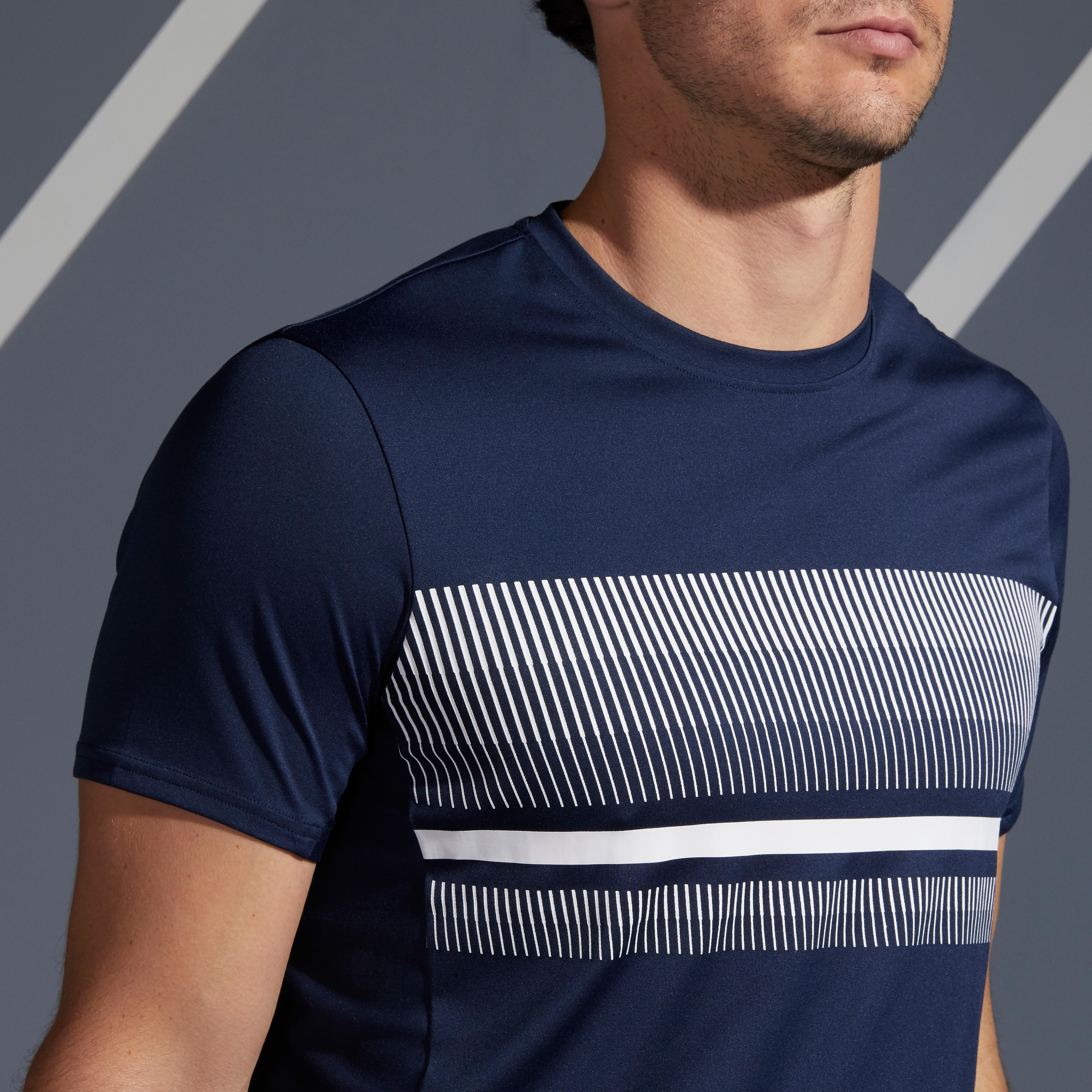 Men Tennis T-Shirt TTS100 Navy Blue