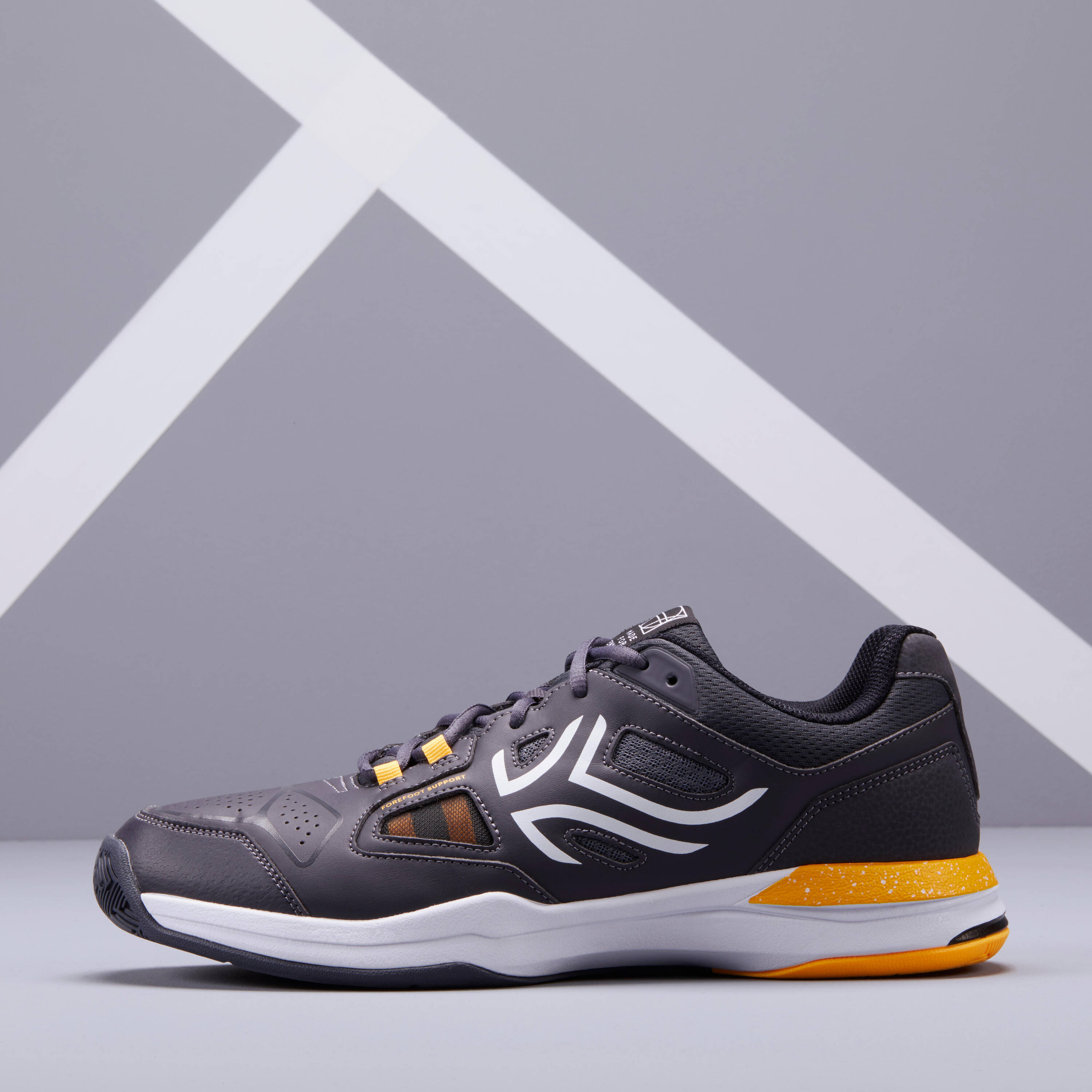 Men's Multi-Court Tennis Shoes TS500 - Grey/Yellow -  3