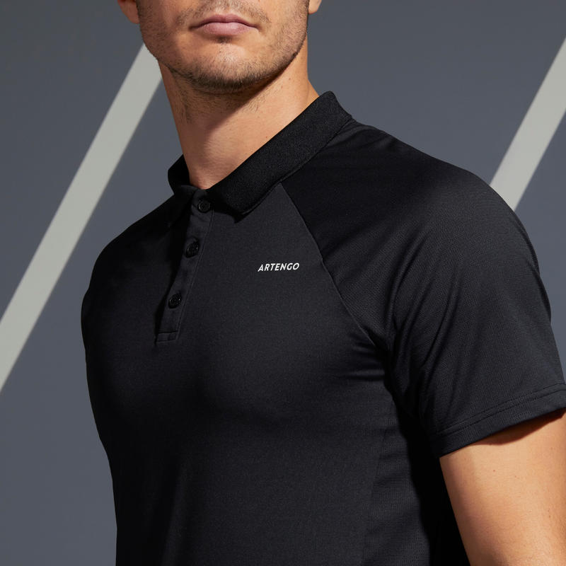 Men's Tennis Polo Shirt TPO 500 Dry - Black