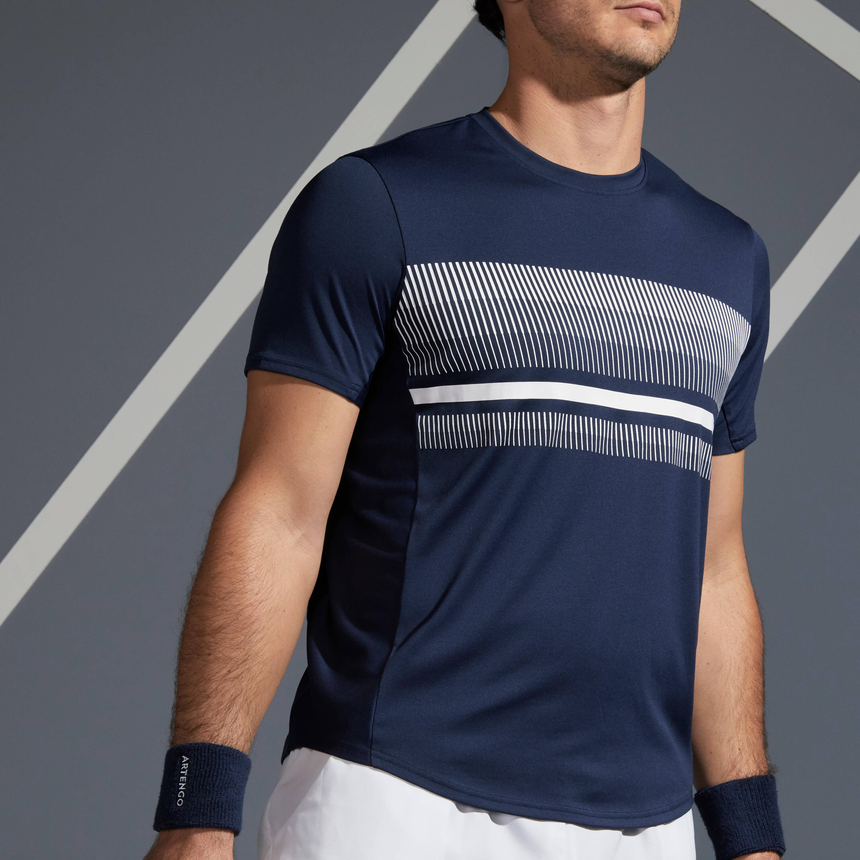 Men Tennis T-Shirt TTS100 Navy Blue -  1