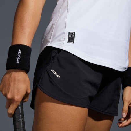 Women's Tennis Quick-Dry Soft Pockets Shorts Dry 500 - Black