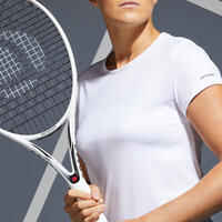T-Shirt tennis col rond dry femme -  Essentiel 100 blanc