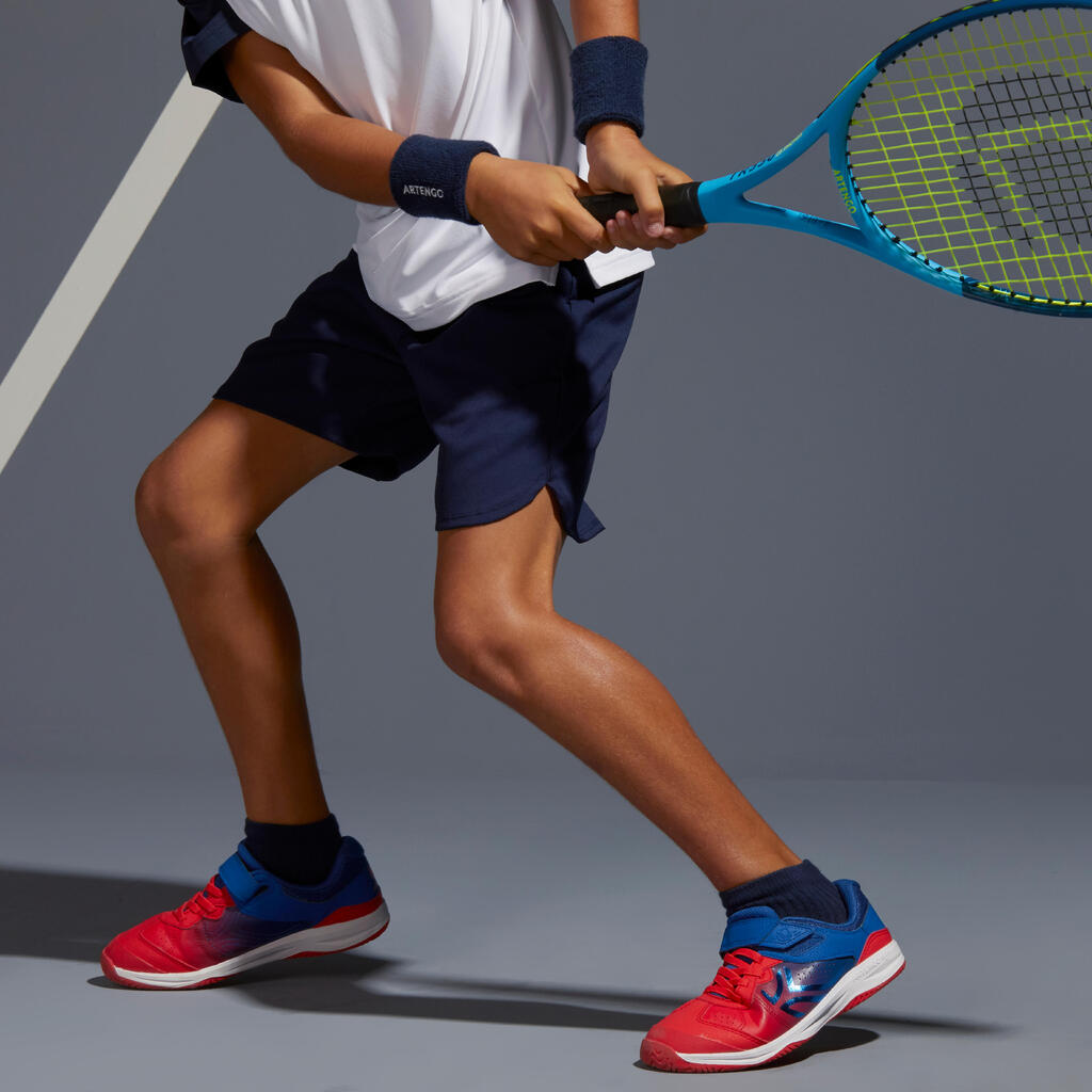 ŠORTS ZA TENIS TSH500 ZA DEČAKE - PLAVI NA KVADRATIĆE