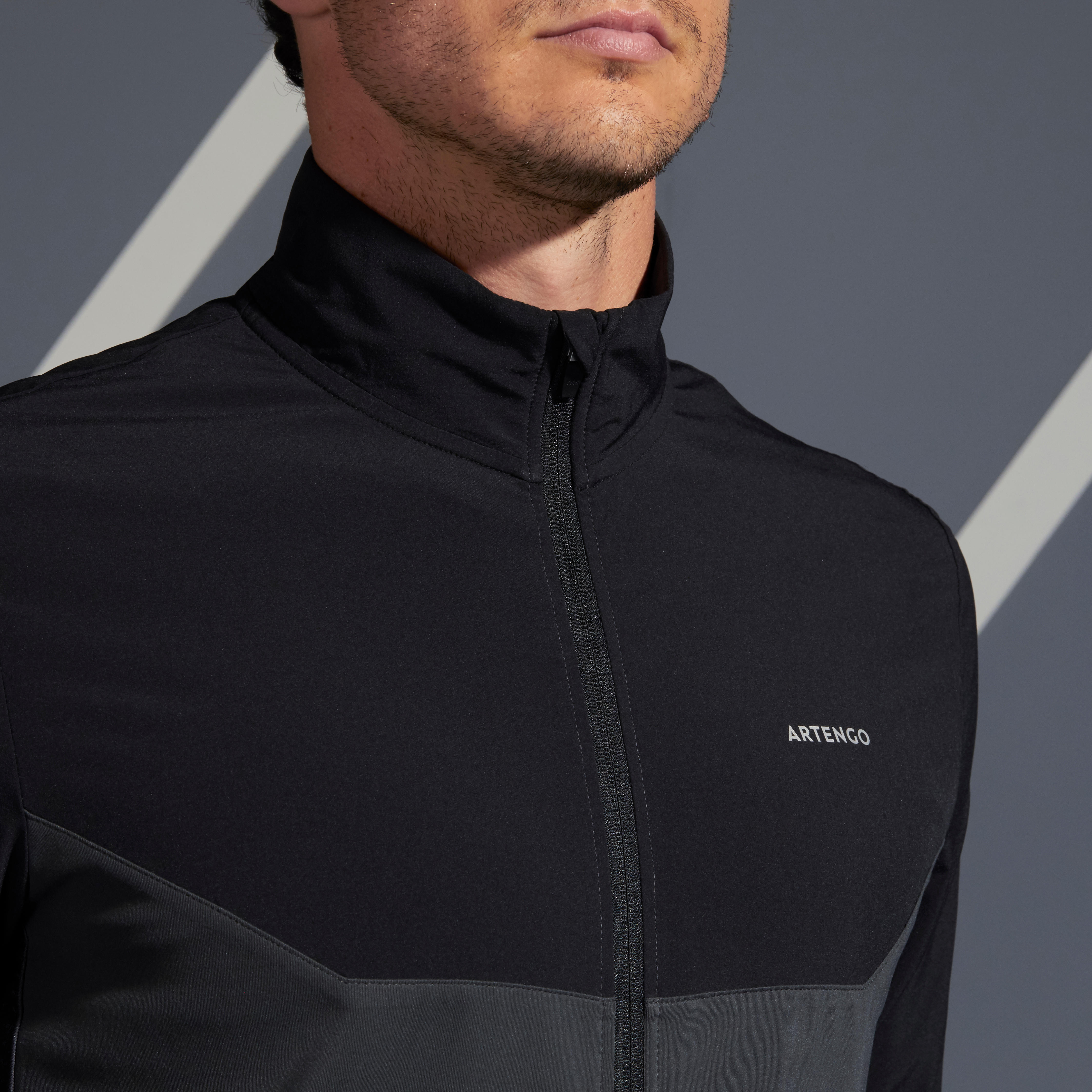Men Tennis Jacket - TJA500 Black/Grey