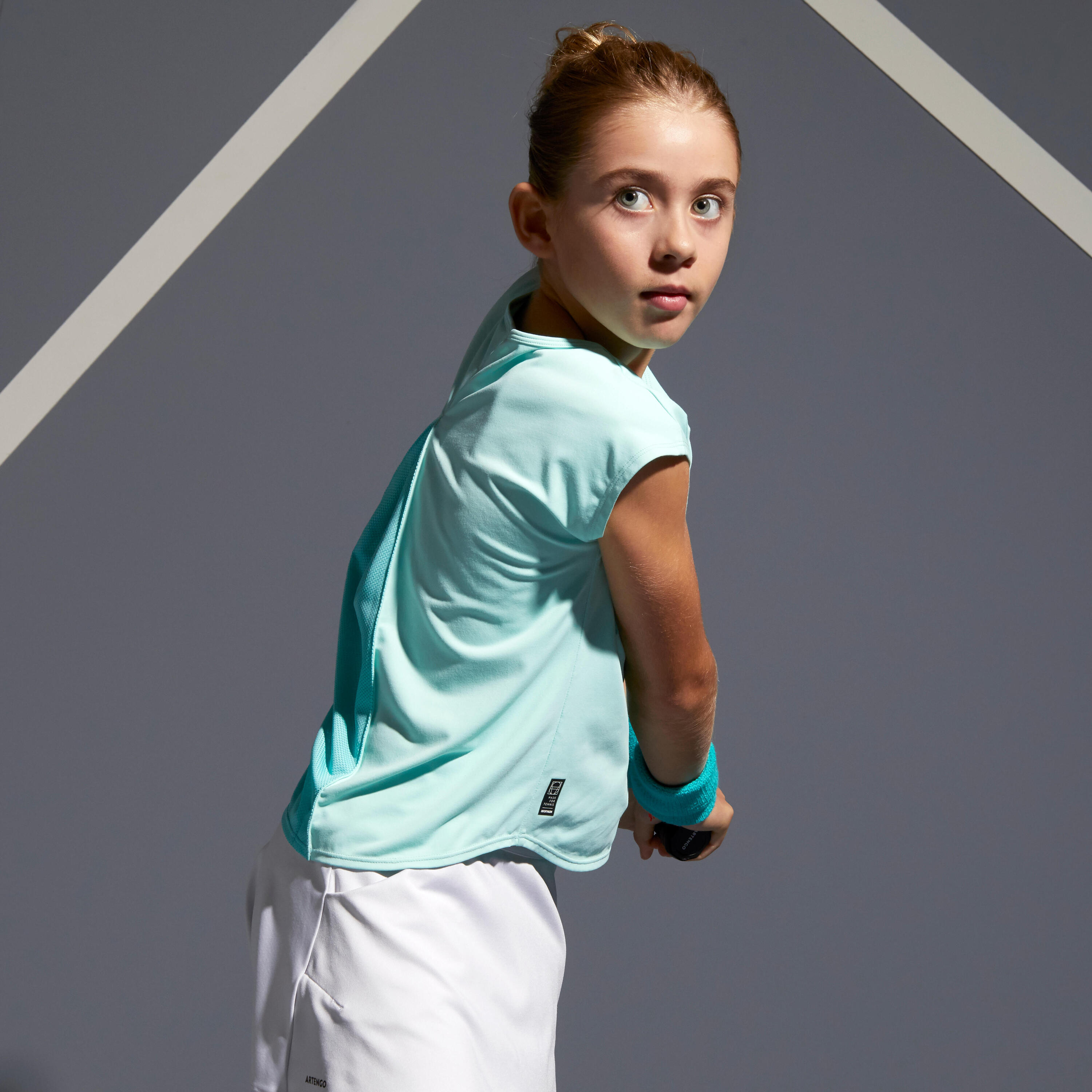 Girls' T-Shirt 500 - Turquoise 8/16