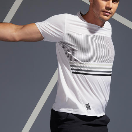 TEE SHIRT DE TENNIS HOMME TTS 900 LIGHT BLANC NOIR