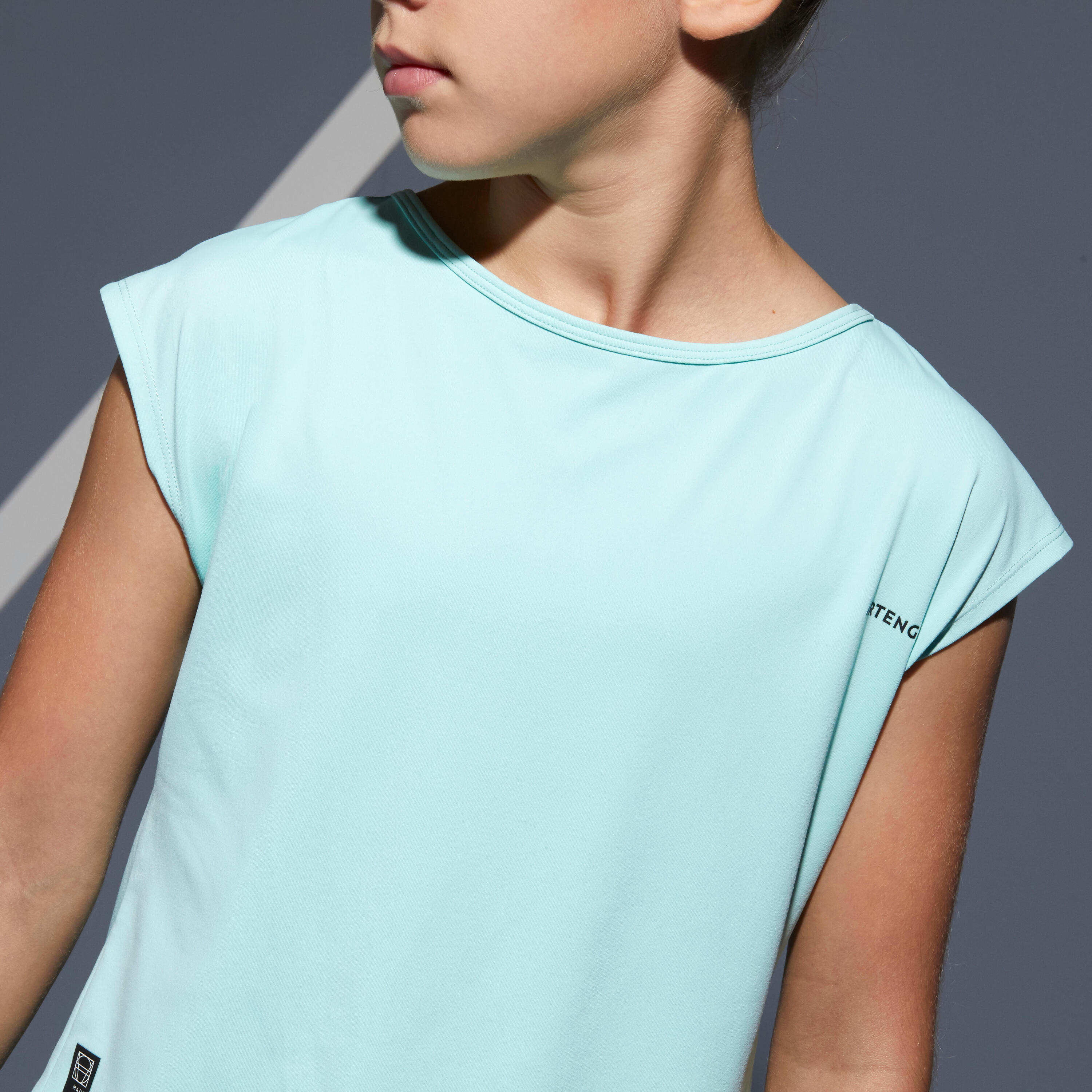 Girls' T-Shirt 500 - Turquoise 5/16