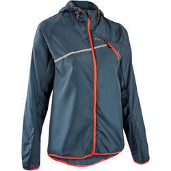 Chaqueta cortaviento trail running mujer gris oscuro 