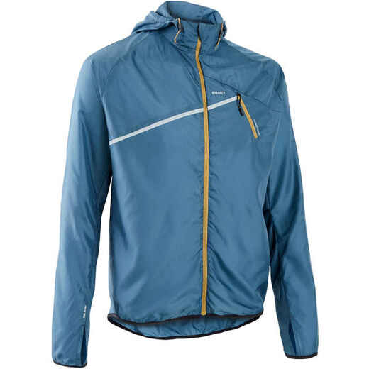 
      MEN'S TRAIL RUNNING SHORT-SLEEVED WINDPROOF JACKET - GREY/BLUE
  