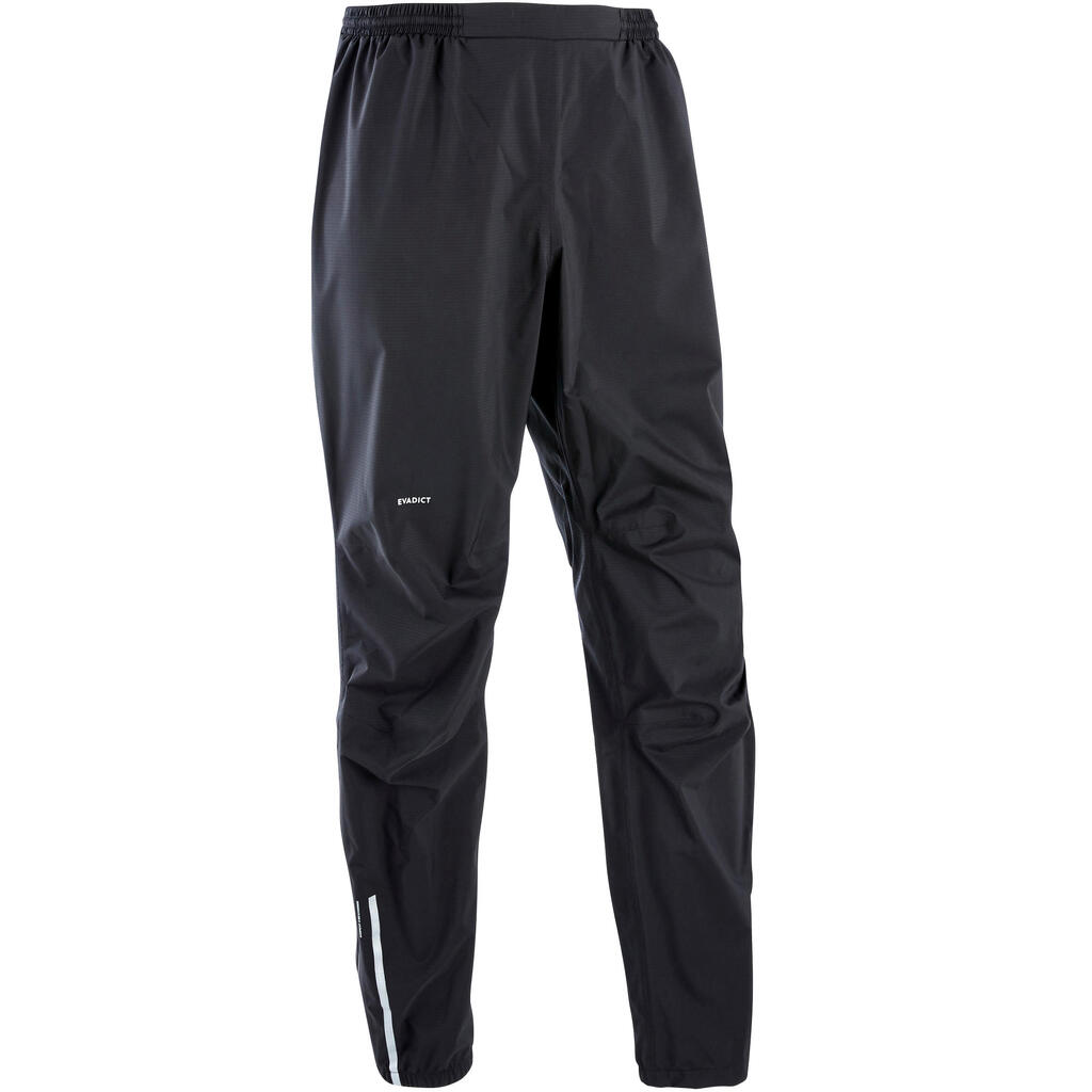 MEN'S TRAIL RUNNING WATERPROOF RAIN TROUSERS - BLACK